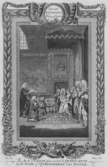 The Act of Union presented to Queen Anne by the Duke of Queensberry and Dover c1787