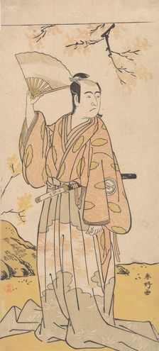 The Actor, 3rd Sawamura Sojuro Holding an Open Fan, ca. 1779. Creator: Katsukawa Shunko