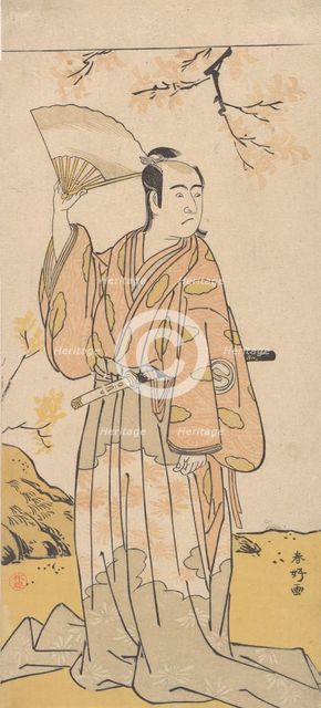 The Actor, 3rd Sawamura Sojuro Holding an Open Fan, ca. 1779. Creator: Katsukawa Shunko.