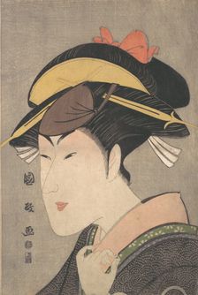 The Actor Matsumoto Yonesaburo in a Woman's Role, late 1790s. Creator: Utagawa Kunimasa