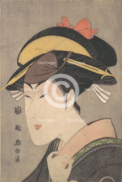 The Actor Matsumoto Yonesaburo in a Woman's Role, late 1790s. Creator: Utagawa Kunimasa.