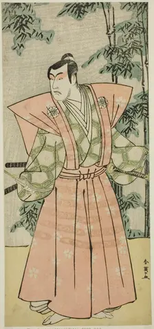 The Actor Matsumoto Koshiro IV as Hatakeyama Shigetada Disguised as Honjo..., c. 1789. Creator: Katsukawa Shun'ei