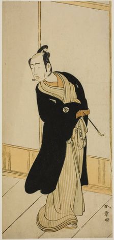 The Actor Matsumoto Koshiro IV as Izutsu Onnanosuke (?) in the Play Keisei Tsuki no..., c. 1775. Creator: Shunsho