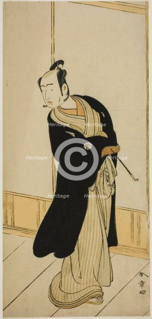 The Actor Matsumoto Koshiro IV as Izutsu Onnanosuke (?) in the Play Keisei Tsuki no..., c. 1775. Creator: Shunsho.