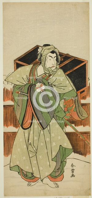 The Actor Matsumoto Koshiro IV as Ise no Saburo Disguised as Mizoro no Sabu in the..., c. 1780. Creator: Katsukawa Shunjo.