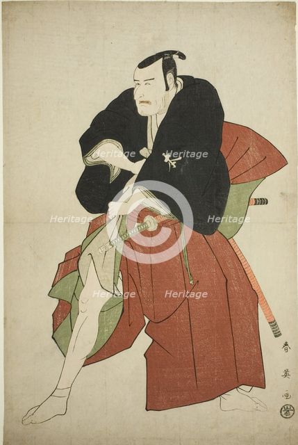 The Actor Matsumoto Koshiro IV as Kakogawa Honzo in the Play Kanadehon..., c. 1795. Creator: Katsukawa Shun'ei.