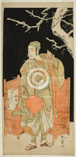 The Actor Matsumoto Koshiro IV as Sagami Jiro Disguised as Ambaiyoshi Gorohachi in the..., c. 1772. Creator: Shunsho.