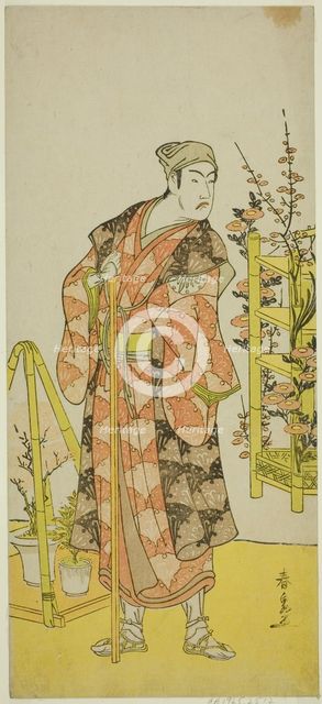 The Actor Matsumoto Koshiro IV as the Plant Seller Awashima no Yonosuke in the Play..., c. 1781. Creator: Katsukawa Shunsen.