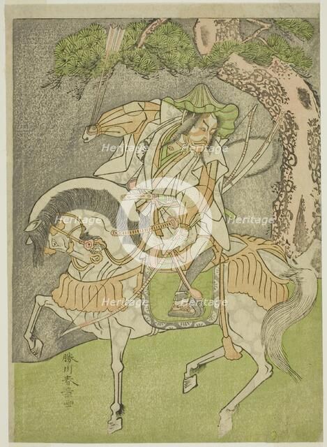 The Actor Matsumoto Koshiro II as Kagekiyo Disguised as Omi Yawatanosuke in the Play..., c. 1772. Creator: Shunsho.