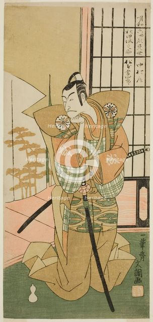 The Actor Matsumoto Koshiro III as Akita Jonosuke in the Play Kawaranu Hanasakae..., c. 1769. Creator: Ippitsusai Buncho.