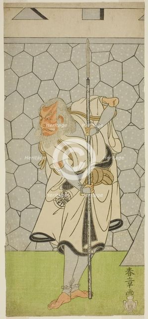 The Actor Matsumoto Koshiro III as Kikuchi Hyogo Narikage in the Play Katakiuchi Chuko..., c. 1770. Creator: Shunsho.