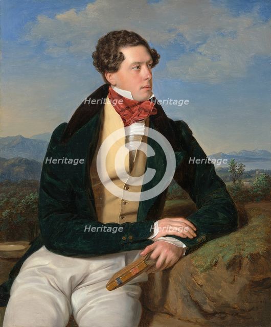 The Actor Maximilian Korn in a Landscape, 1828. Creator: Ferdinand Georg Waldmuller.