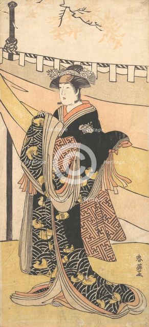 The Actor Nakayama Tomisaburo as a Woman at a Picnic under Autumn Maple Trees, ca. 1792. Creator: Katsukawa Shun'ei.