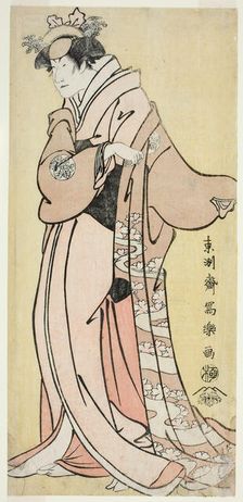 The Actor Nakayama Tomisaburo I as Lady Tsukuba, Wife of Yoshioki (Shodai Nakayama..., 1794. Creator: Toshusai Sharaku