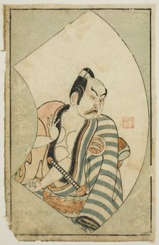 The Actor Nakajima Mioemon II, from "A Picture Book of Stage Fans (Ehon butai ogi)", 1770. Creator: Ippitsusai Buncho
