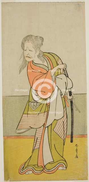 The Actor Nakajima Kanzaemon III as Yaguchi no Karasu-baba in the Play Hono Nitta..., c. 1777. Creator: Shunsho.