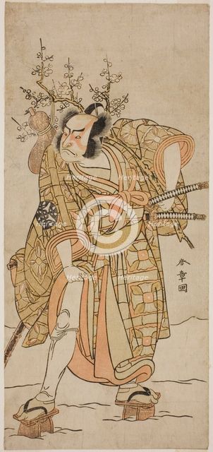The Actor Nakamura Nakazo I as Matano no Goro in the Play Hana-zumo Genji Hiiki..., c. 1775. Creator: Shunsho.