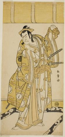 The Actor Nakamura Nakazo I as Nagao Terutora in the Play Kuruma-gakari Tekuda no..., c. 1783. Creator: Shunsho