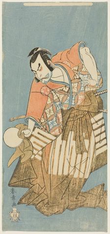 The Actor Nakamura Nakazo I as Osada no Taro in the play "Ima o Sakari Suehiro Genji..., c. 1768. Creator: Shunsho