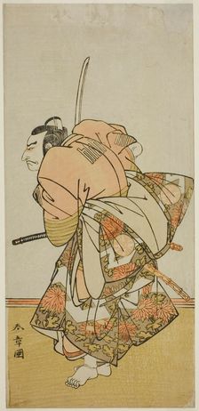 The Actor Nakamura Nakazo I as Chinzei Hachiro Tametomo in the Play Hana-zumo Genji..., c. 1775. Creators: Shunsho, Minamoto no Tametomo