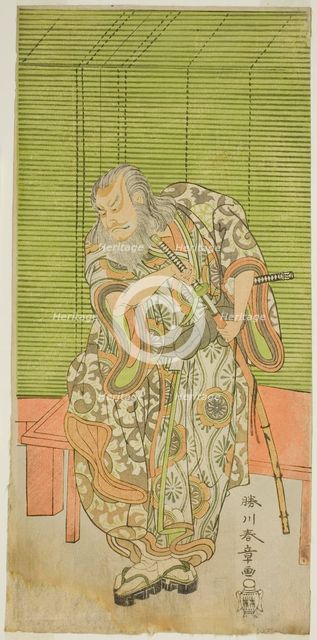 The Actor Nakamura Nakazo I as Hige no Ikyu in the Play Sakai-cho Soga Nendaiki..., c. 1771. Creator: Shunsho.