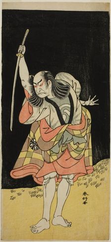 The Actor Nakamura Nakazo I as Ippei (?) in the Play Koi Nyobo Somewake Tazuna (?)..., c. 1778. Creator: Katsukawa Shunko
