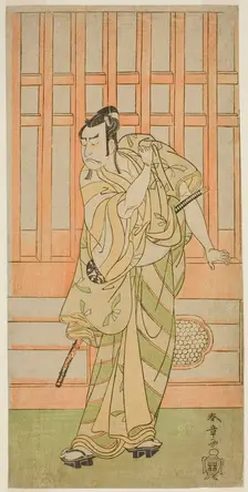 The Actor Nakamura Nakazo I as Kudo Saemon Suketsune (?) in the Play Sakai-cho..., c. 1771. Creator: Shunsho