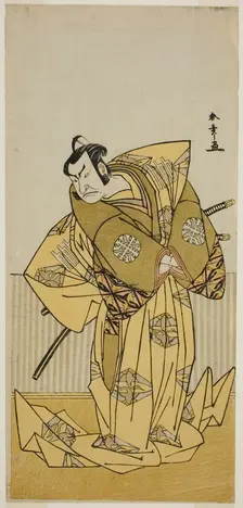 The Actor Nakamura Nakazo I as Kudo Sukestune (?) in the Play Kokimazete Takao Soga..., c. 1778. Creator: Shunsho
