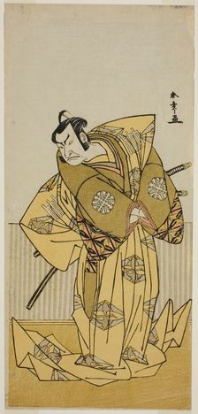 The Actor Nakamura Nakazo I as Kudo Sukestune (?) in the Play Kokimazete Takao Soga..., c. 1778. Creator: Shunsho