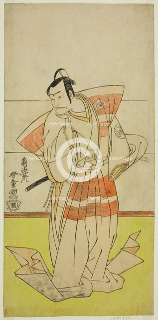 The Actor Nakamura Nakazo I as Kudo Suketsune in the Play Edo no Fuji Wakayagi Soga..., c. 1789. Creator: Rantokusai Shundo.