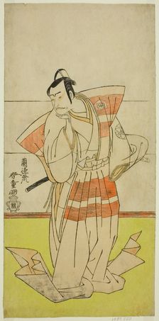 The Actor Nakamura Nakazo I as Kudo Suketsune in the Play Edo no Fuji Wakayagi Soga..., c. 1789. Creator: Rantokusai Shundo