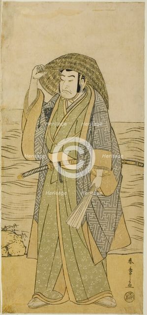 The Actor Nakamura Nakazo I as Kume no Heinaizaemon Disguised as the Street Fortune-tel..., c. 1783. Creator: Shunsho.
