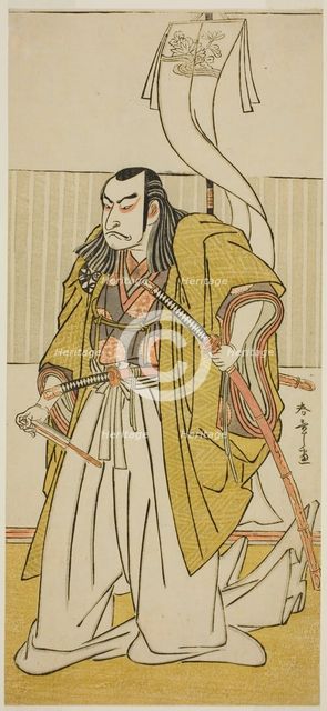 The Actor Nakamura Nakazo I as Kusunoki Masayuki Disguised as Uji no Joetsu, in the Play..., c 1780. Creator: Shunsho.