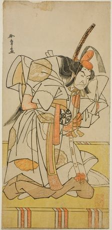 The Actor Nakamura Nakazo I as Prince Takahiro in the Play Date Nishiki Tsui no Yumitori..., c.1778. Creator: Shunsho
