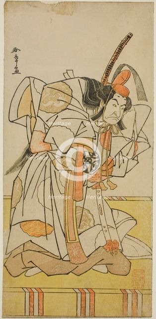 The Actor Nakamura Nakazo I as Prince Takahiro in the Play Date Nishiki Tsui no Yumitori..., c.1778. Creator: Shunsho.