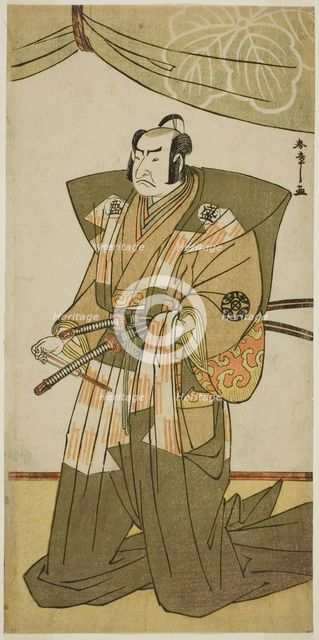 The Actor Nakamura Nakazo I as Saito Sanemori in the Play Kitekaeru Nishiki no Wakayaka..., c. 1780. Creator: Shunsho.
