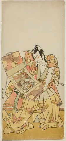 The Actor Nakamura Nakazo I as Soga no Goro Tokimune in the Play Kazoe Uta Ta Ue..., c. 1776. Creator: Shunsho