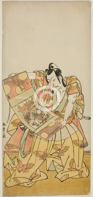 The Actor Nakamura Nakazo I as Soga no Goro Tokimune in the Play Kazoe Uta Ta Ue..., c. 1776. Creator: Shunsho.