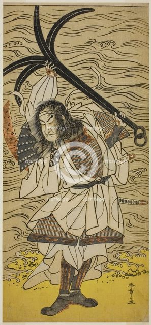 The Actor Nakamura Nakazo I as Taira no Tomomori Disguised as Tokaiya Gimpei..., c. 1777. Creator: Shunsho.