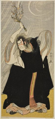 The Actor Nakamura Nakazo I as the Thunder God, an Incarnation of Kan Shojo, in the Play..., c.1780. Creator: Shunsho