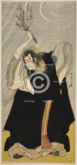 The Actor Nakamura Nakazo I as the Thunder God, an Incarnation of Kan Shojo, in the Play..., c.1780. Creator: Shunsho.