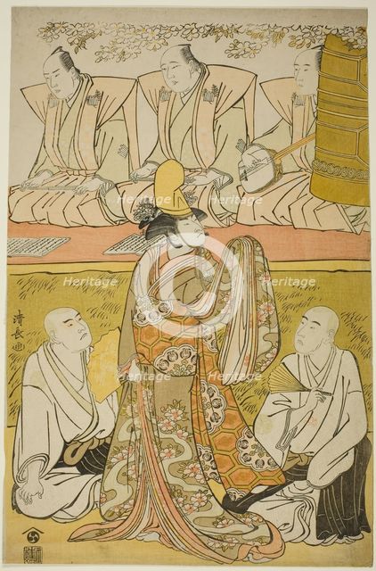 The Actor Nakamura Nakazo I as the Shirabyoshi Katsuragi, Matsumoto Koshiro IV as the monk..., 1783. Creator: Torii Kiyonaga.