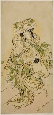 The Actor Nakamura Nakazo I in a Shak-kyo Dance in the Play Aioi Jishi, Performed at... c. 1784. Creator: Katsukawa Shunko