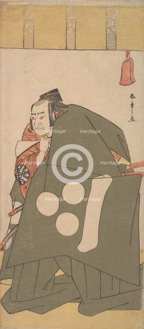 The Actor Nakamura Nakazo in Shibaraku in Dark Green Robes, ca. 1781. Creator: Shunsho.