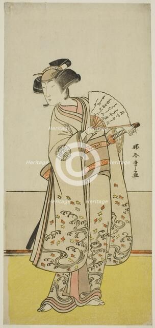 The Actor Nakamura Noshio I as Oiso no Tora (?) in the Play Shida Yuzuriha Horai Soga (?)..., c1775. Creator: Shunsho.