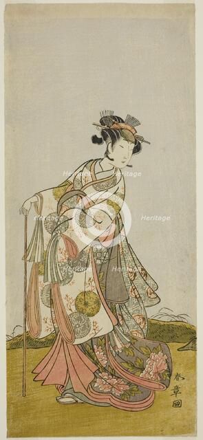 The Actor Nakamura Noshio I as Princess Usuyuki (Usuyuki Hime) in the play "Shin Usuyuki..., c.1774. Creator: Shunsho.