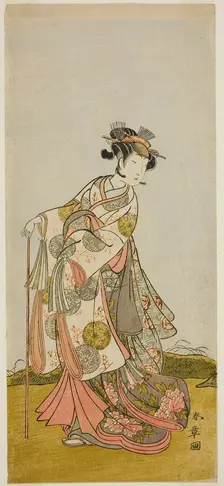 The Actor Nakamura Noshio I as Princess Usuyuki (Usuyuki Hime) in the play "Shin Usuyuki..., c.1774. Creator: Shunsho
