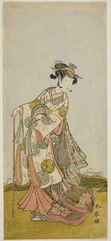 The Actor Nakamura Noshio I as Princess Usuyuki (Usuyuki Hime) in the play "Shin Usuyuki..., c.1774. Creator: Shunsho