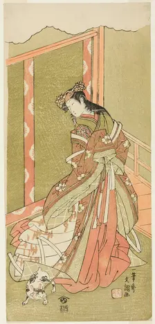 The Actor Nakamura Noshio I as the Third Princess (Nyosan no Miya) in the Play Fuki..., c. 1771. Creator: Ippitsusai Buncho