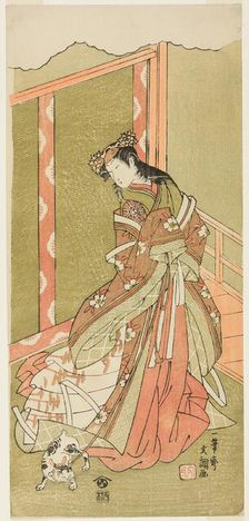 The Actor Nakamura Noshio I as the Third Princess (Nyosan no Miya) in the Play Fuki..., c. 1771. Creator: Ippitsusai Buncho